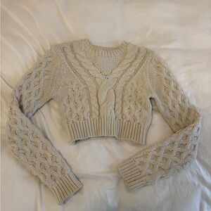 Zara Beige Cable Knit Sweater size Small